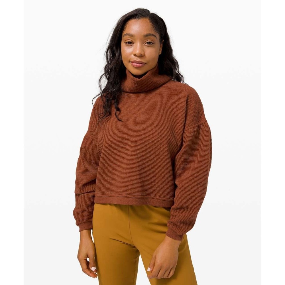 Lululemon Peaceful Moments Mock Turtleneck Pullover Sweater - Copper | Size L/XL